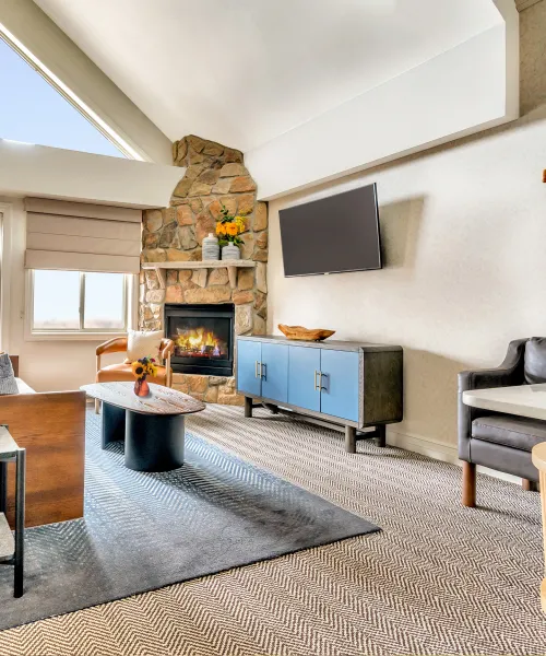 Living room in hotel suite at Grand Cascades Lodge
