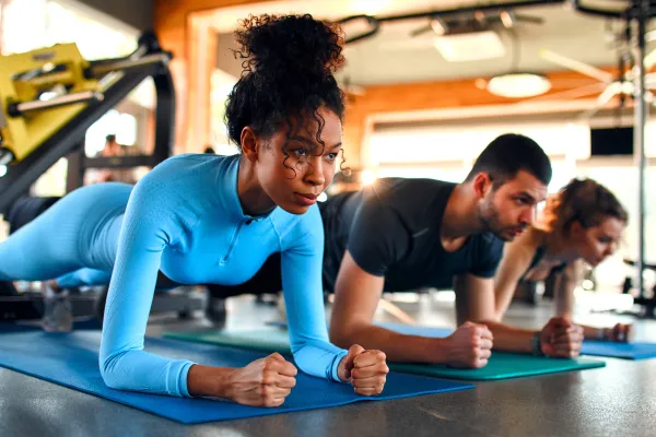 Woman holding a plank.